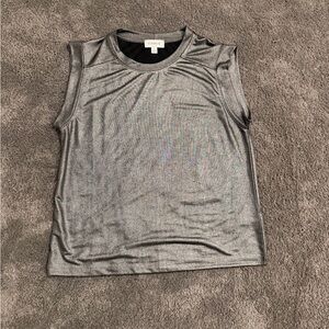Evereve Metallic Gray Muscle Tee